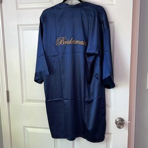 3/$15 Bridesmaid navy and gold size large robe bridal party wedding